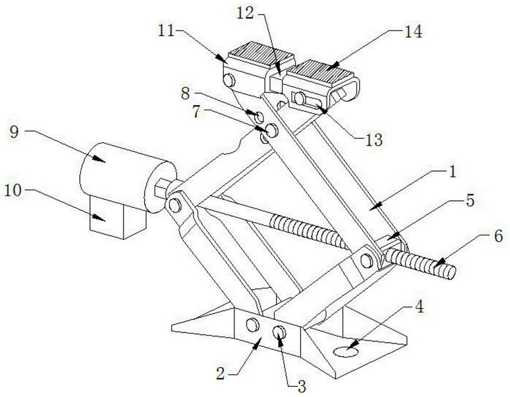一种轻量化单腿支撑房车电动千斤顶支架的制作方法