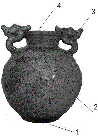 一种龙耳瓶造型的钧瓷工艺品的制作方法与流程