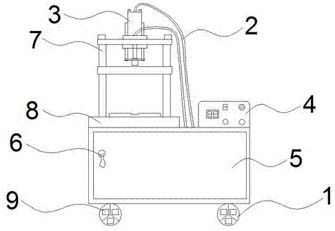 新型防震轮四柱油压机的制作方法