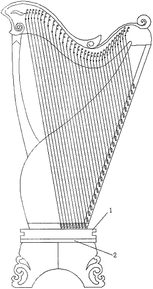 一种箜篌或竖琴上的两用底座的制作方法
