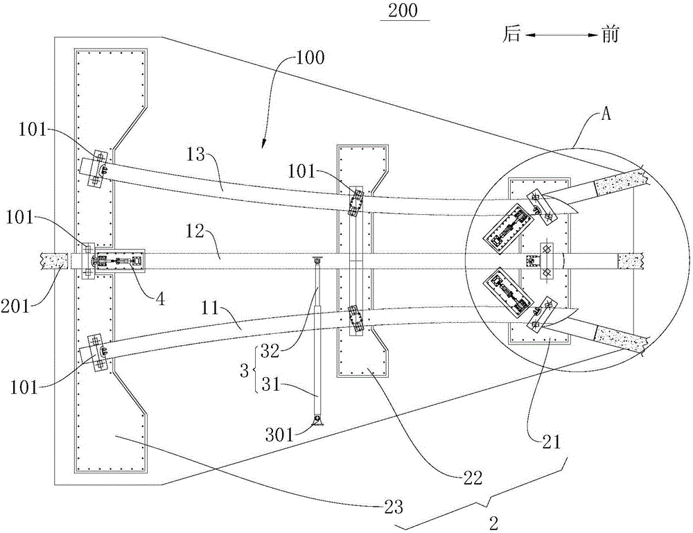 三开道岔结构及具有其的跨座式轨道系统的制作方法