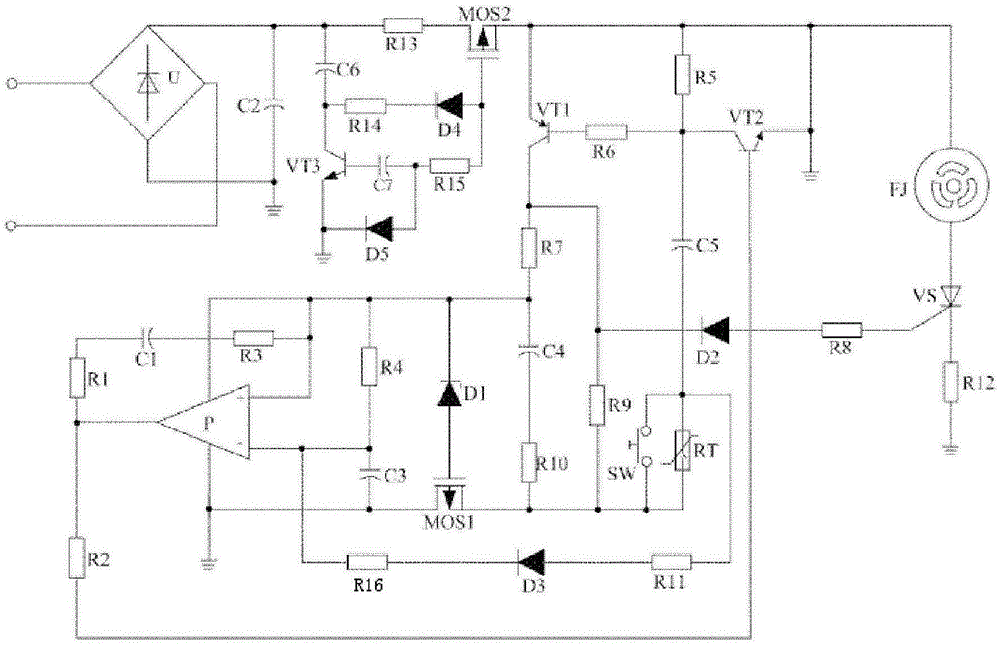 一种换气扇用电压调整型节能控制电路的制作方法