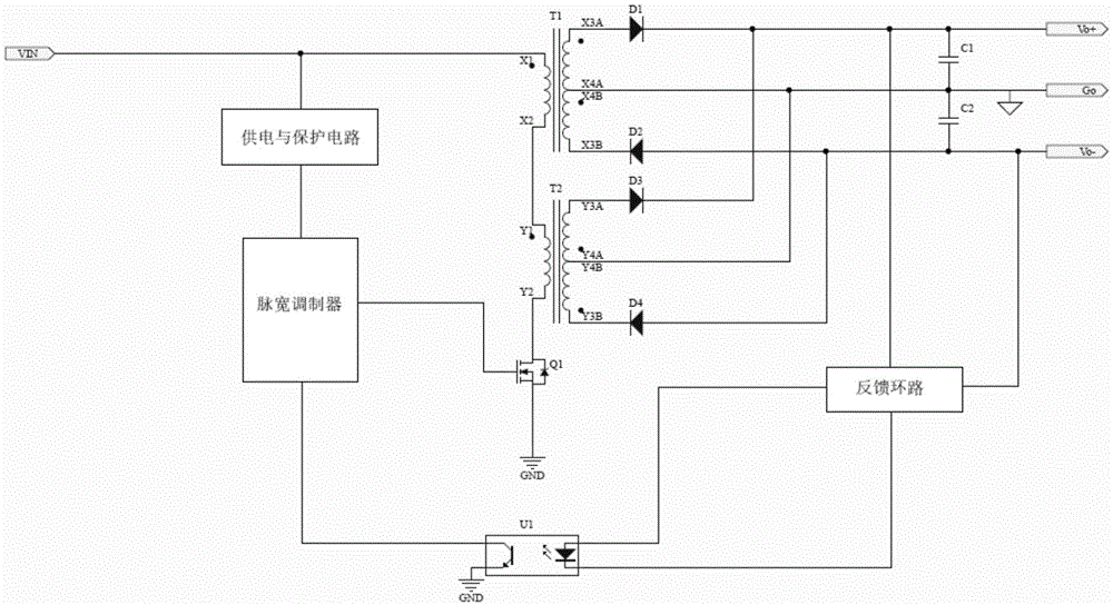 一种正反激双路平衡负载开关电源电路的制作方法