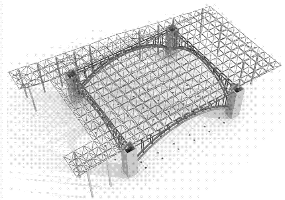正四角锥螺栓球网架多点支撑高空散拼方法与流程