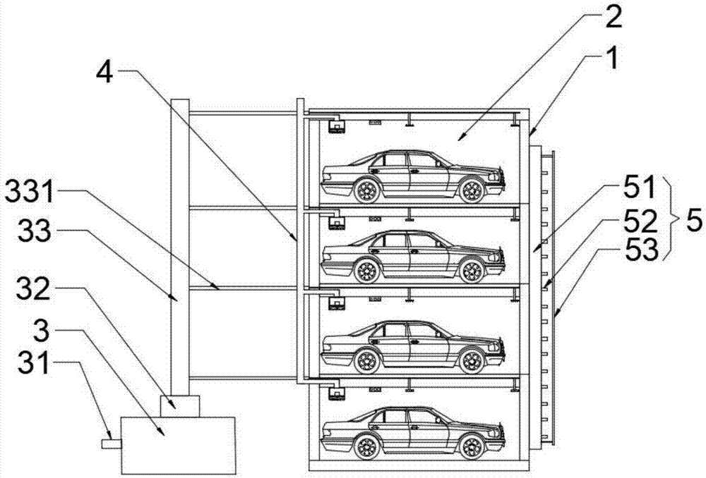一种用于多层升降横移式停车设备的消防结构的制作方法