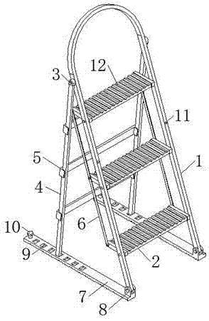 一种具有防滑功能金属家用梯的制作方法