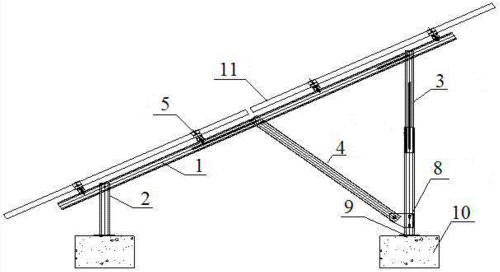 一种角度可调节水泥屋面太阳能光伏支架的制作方法