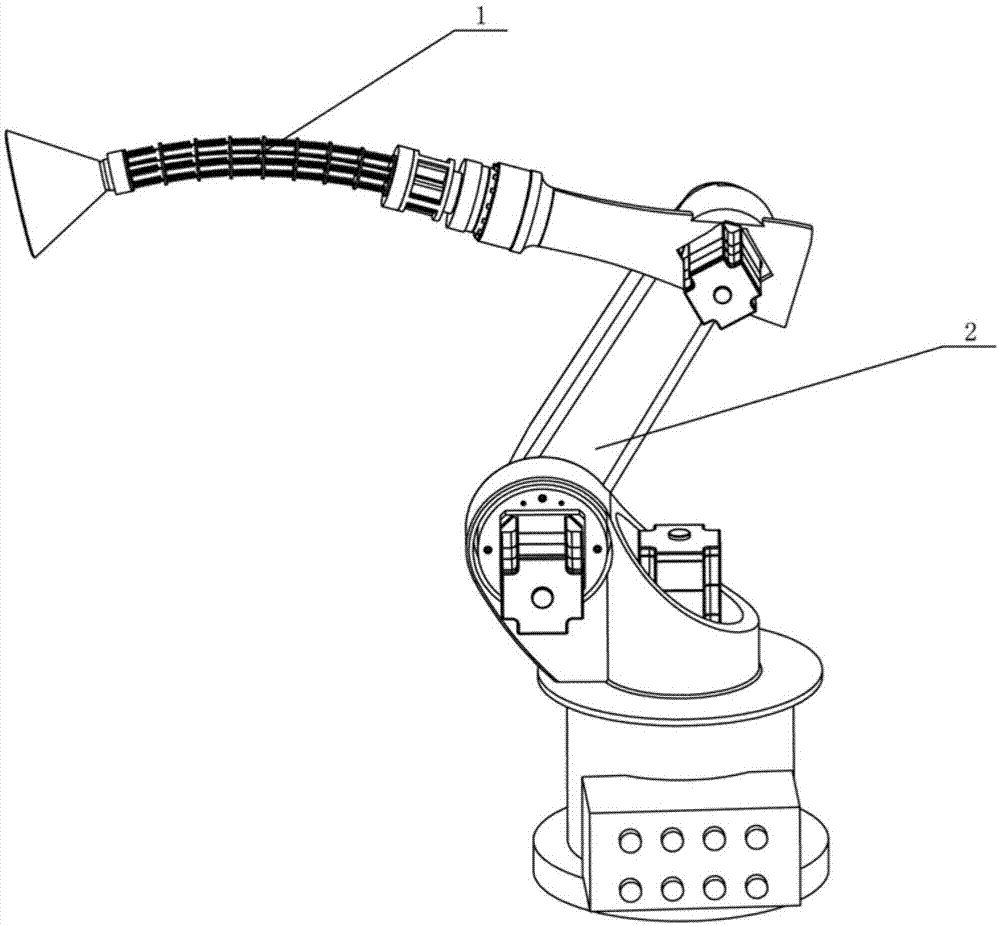 一种具有连续体腕部关节的刚柔混合驱动喷涂机器人的制作方法