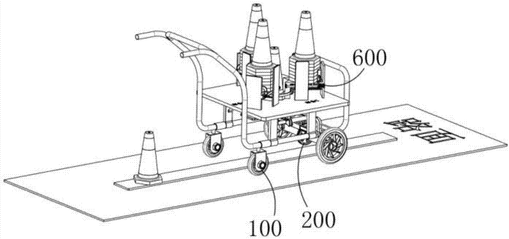 用于自动有序设置路障的手动推车的制作方法