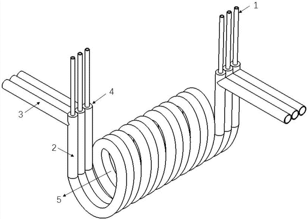 一种三流道螺旋绕管式换热器的制作方法