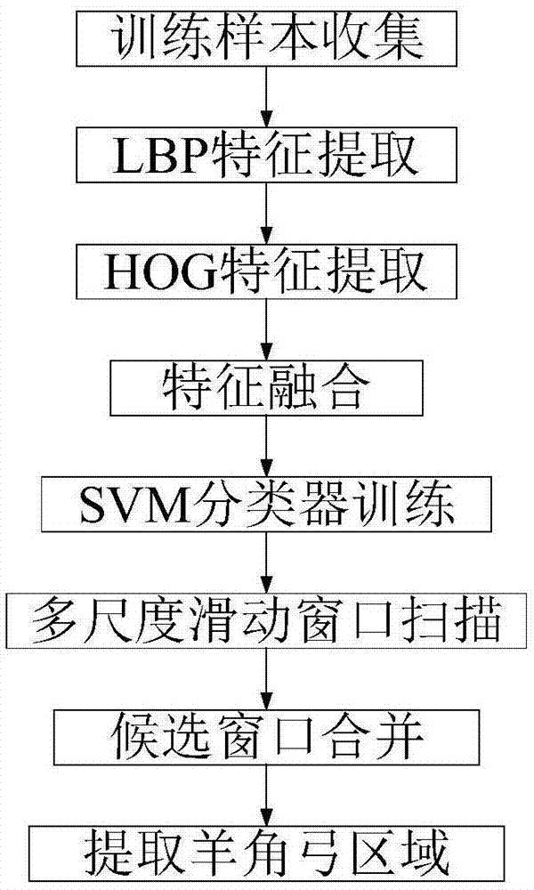 一种基于融合特征和SVM结合的羊角弓区域定位方法与流程