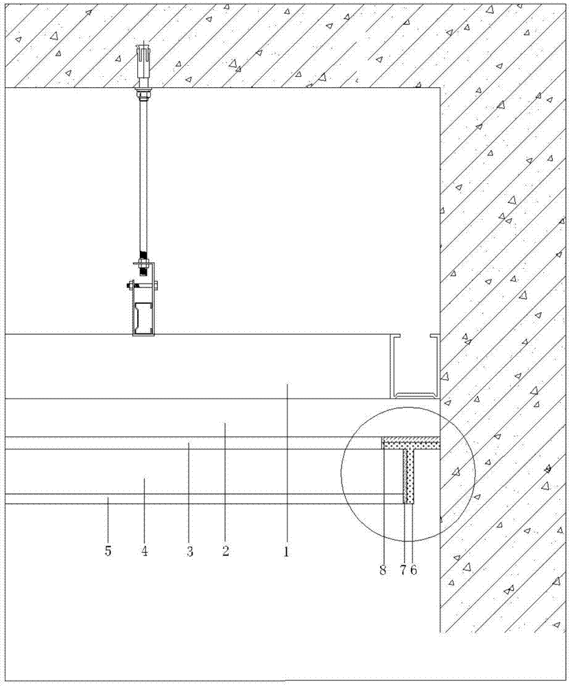 天花石膏板吊顶工艺缝结构的制作方法