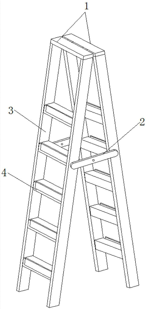 采用可伸缩式梯级踏板的人字梯的制作方法