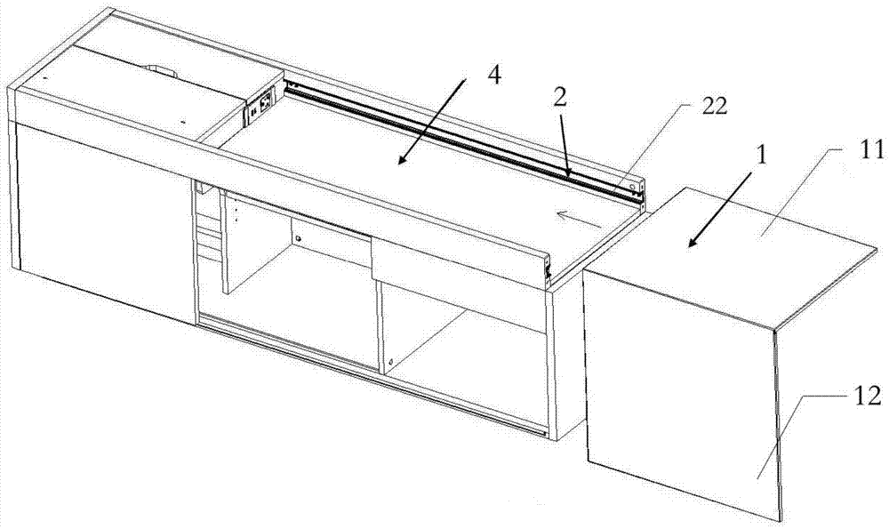 一种L型滑动板装置及使用该L型滑动板装置的柜子的制作方法