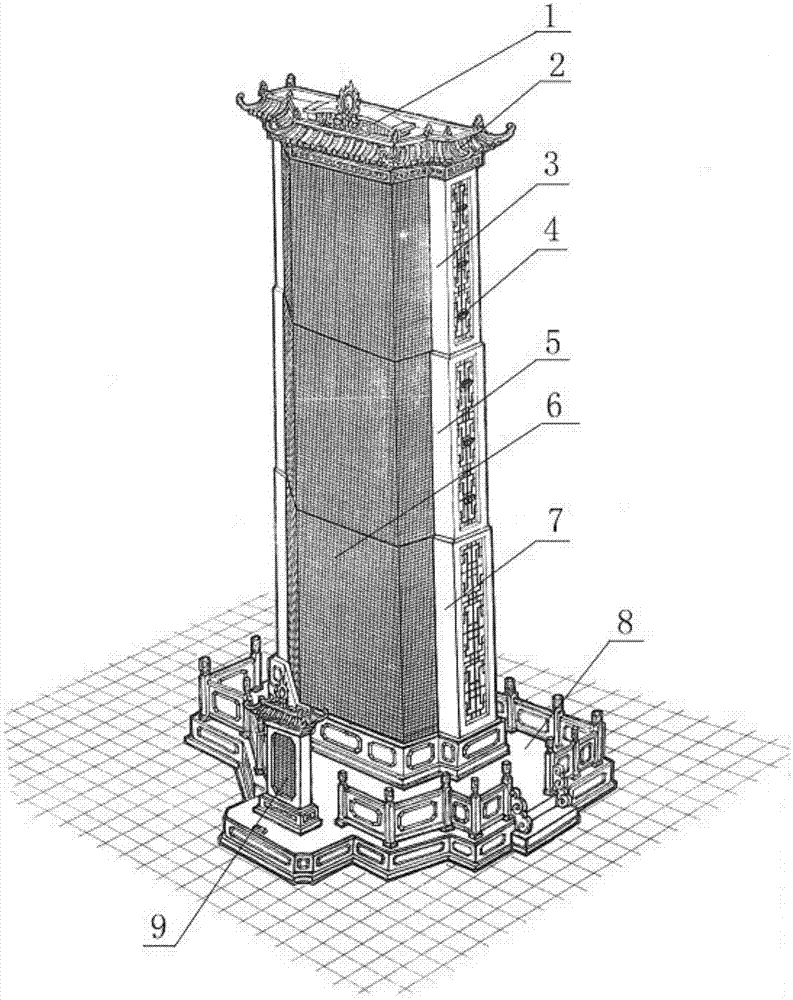 升降式显示屏祭祀塔的制作方法