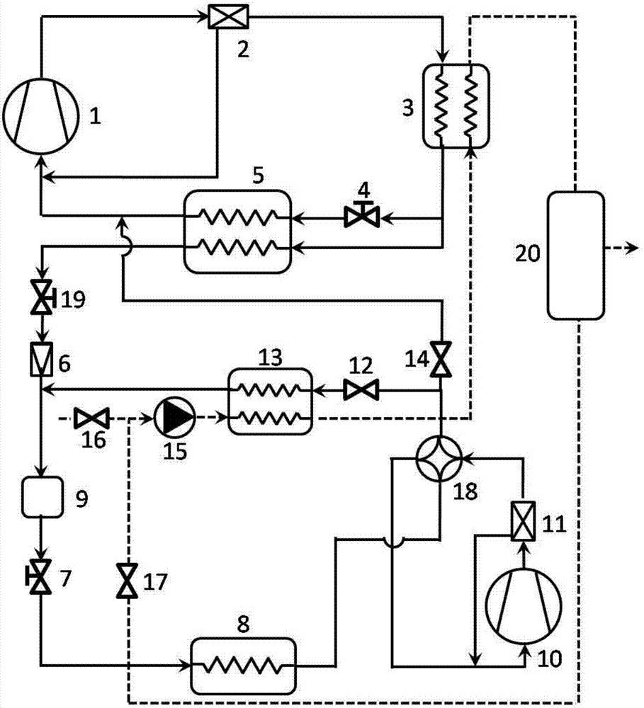 梯级耦合加热的两次压缩一级节流热泵热水器的制作方法