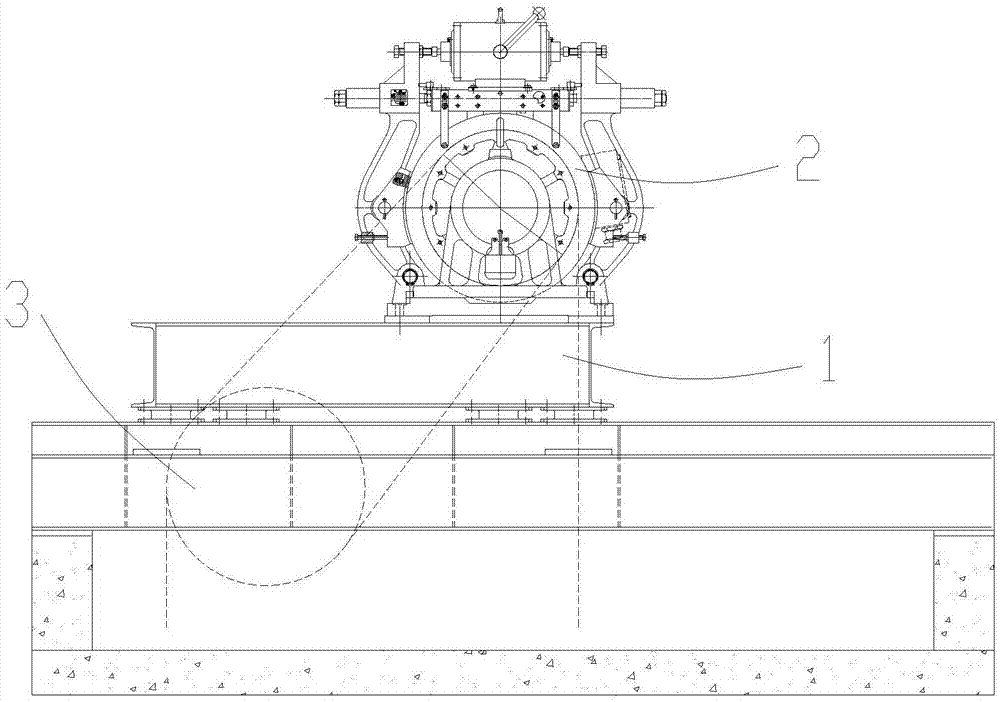 高速电梯曳引机复绕机架结构的制作方法