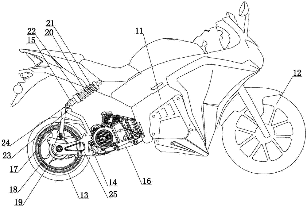 一种发动机吊装式摩托车的制作方法