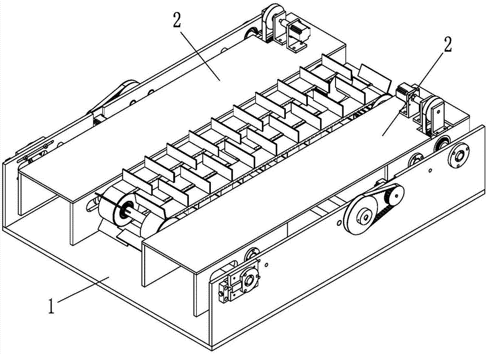 一种多盒型装盒机的输送装置的制作方法