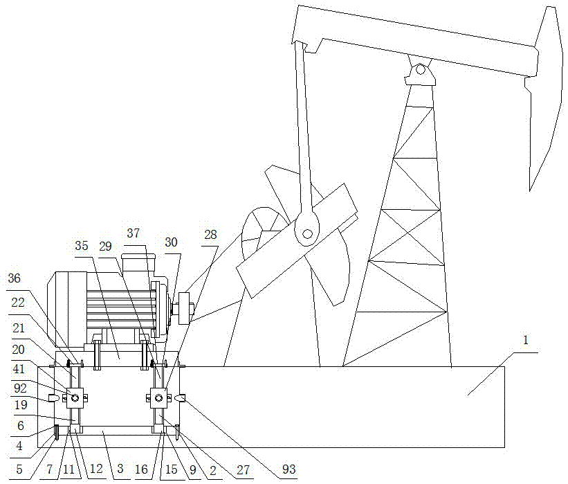 抽油机电动机底座装置的制作方法