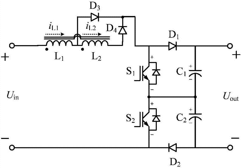 一种抽头耦合电感式非隔离型直流升压变换器及调制方法与流程