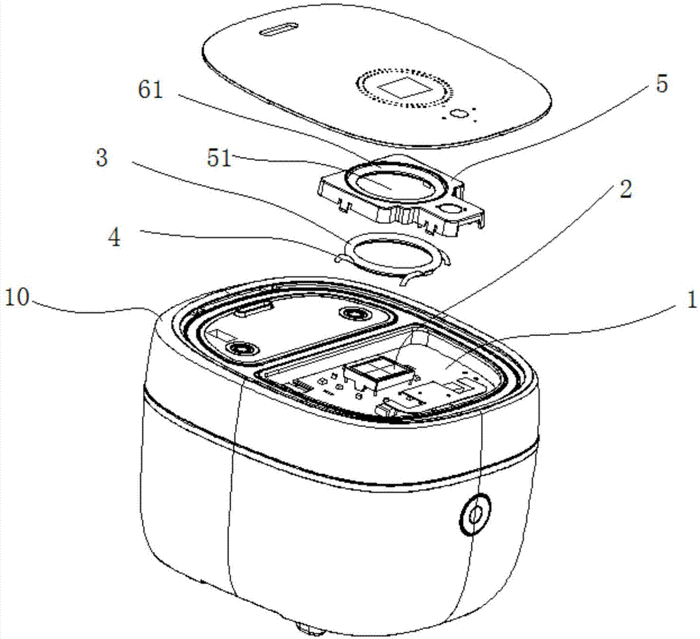 显示组件、烹饪器具的盖体结构及烹饪器具的制作方法