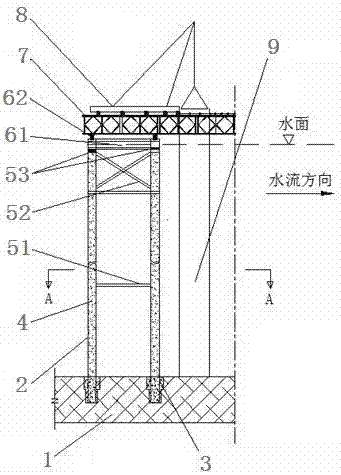 水上充砂嵌岩钢管桩工作平台的制作方法