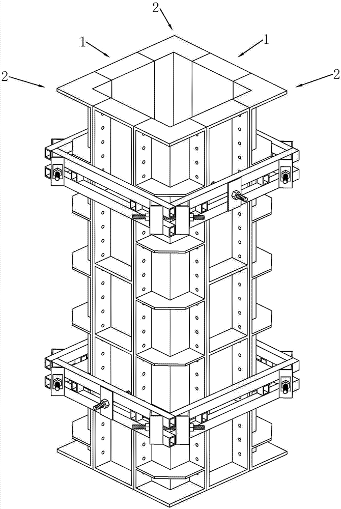 一种方形柱子的模具系统的制作方法