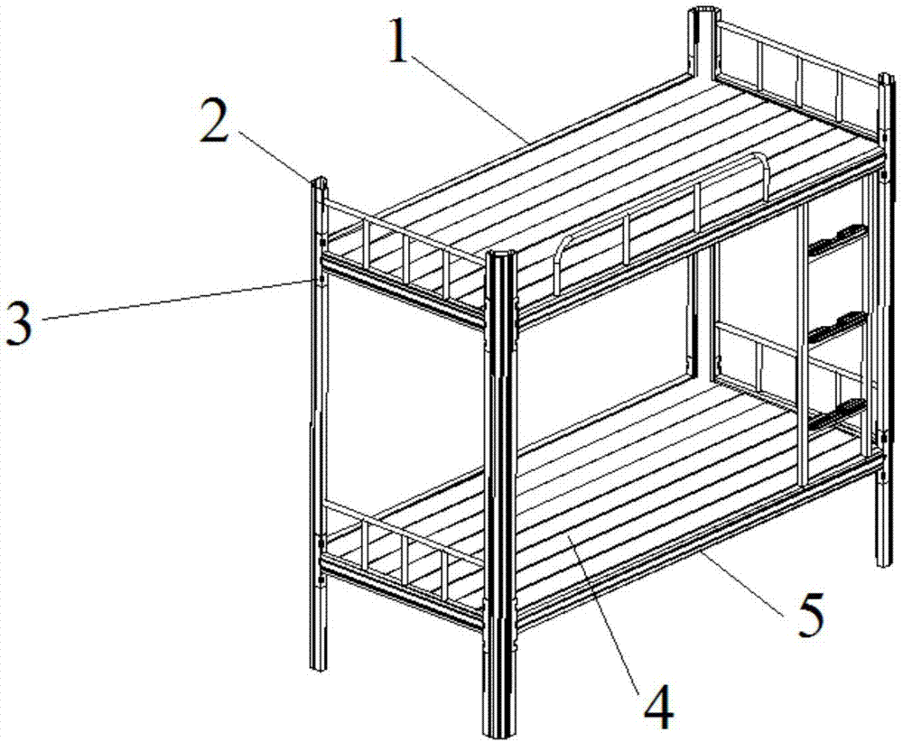 一种学校宿舍用双层单人床的制作方法