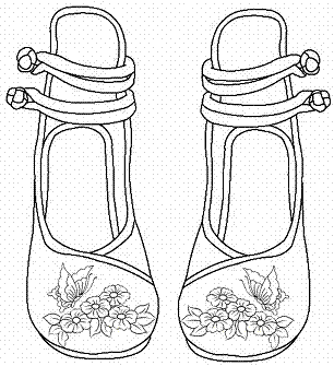 圆头平底玉蝶恋花绣花鞋的制作方法与流程