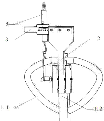 一种测试手动插腿式叉车下降启动力的定位装置的制作方法
