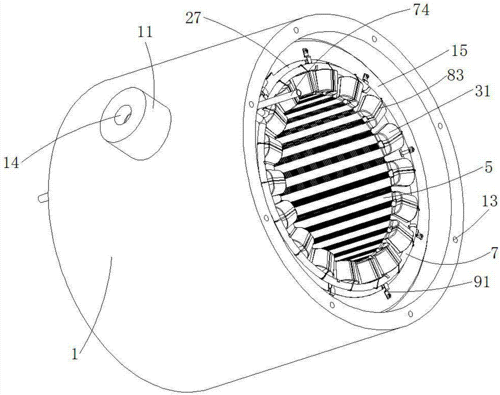 一种定子和水冷壳体的装配结构的制作方法