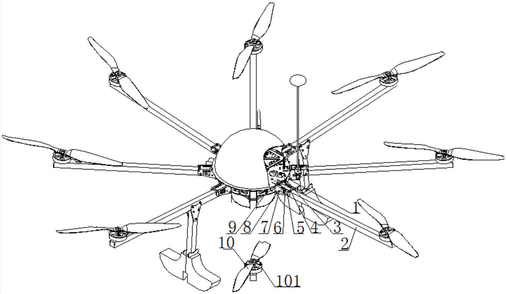 一种无人机机臂支撑折叠结构的制作方法
