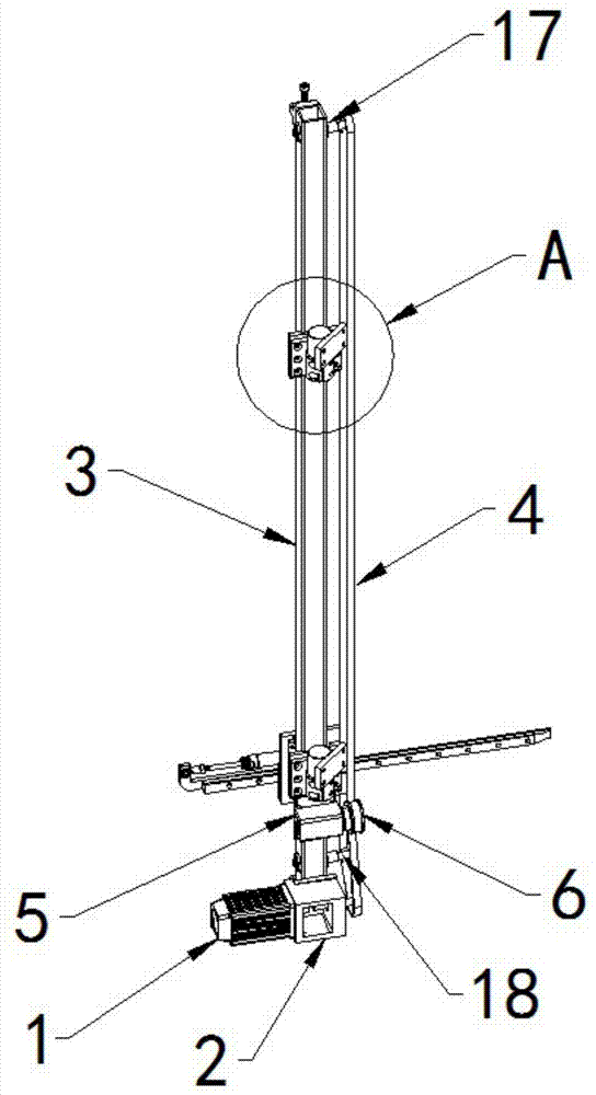 一种用于转盘式玻璃管上料机上的吹气头提升装置的制作方法
