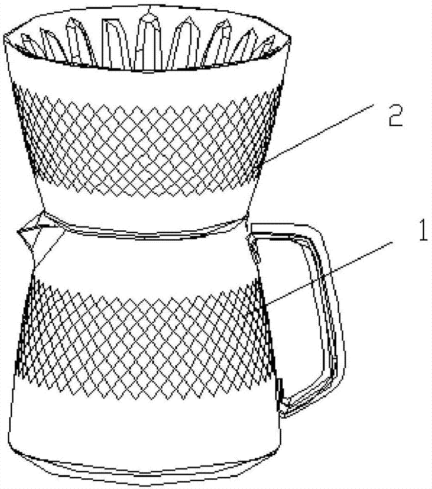 一种手冲咖啡壶的双层滤杯结构的制作方法