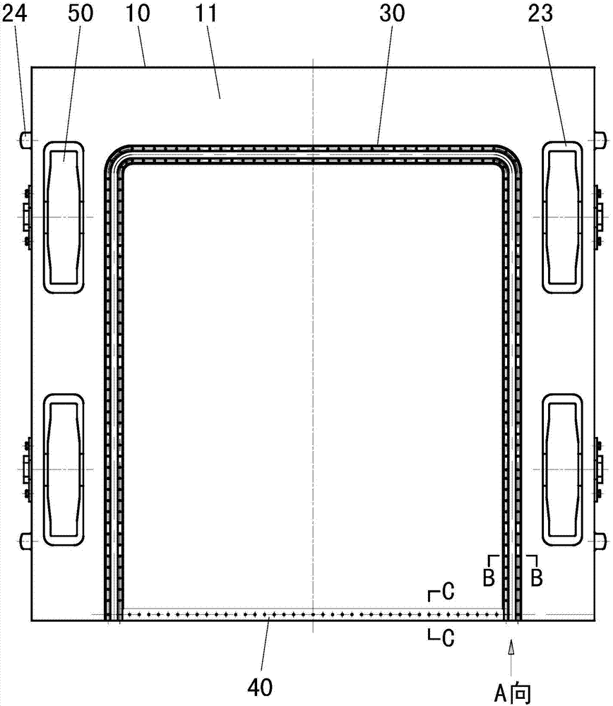 一种小孔口整体铸造式平面定轮检修闸门的制作方法