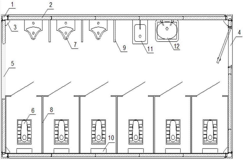 角柱可拆的装配式钢结构建筑单开门卫生间模块的制作方法