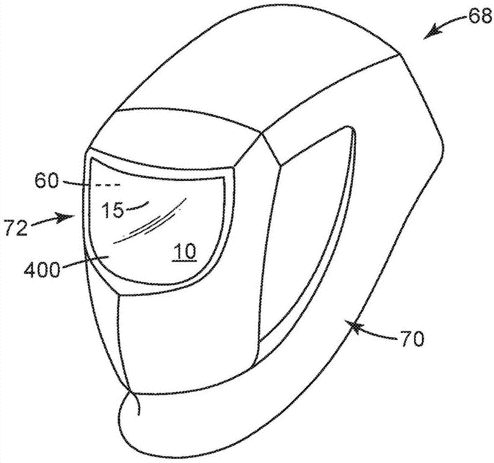 包括弯曲可切换遮光器并包括多个抗反射层的保护性头盔的制作方法