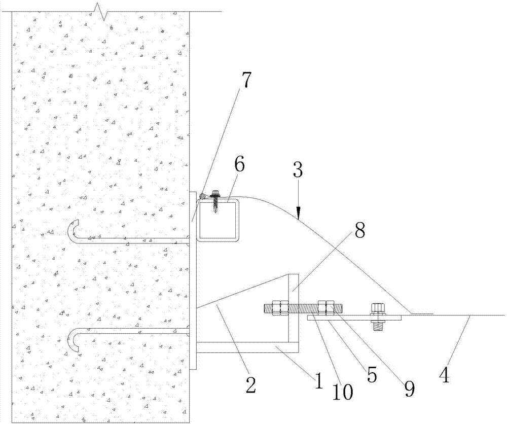 一种墙边抗拉式膜连接结构的制作方法