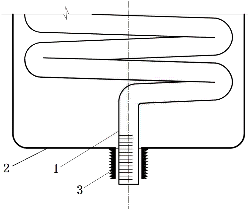 波纹管热交换器内波纹管盘管的过板防漏连接结构的制作方法
