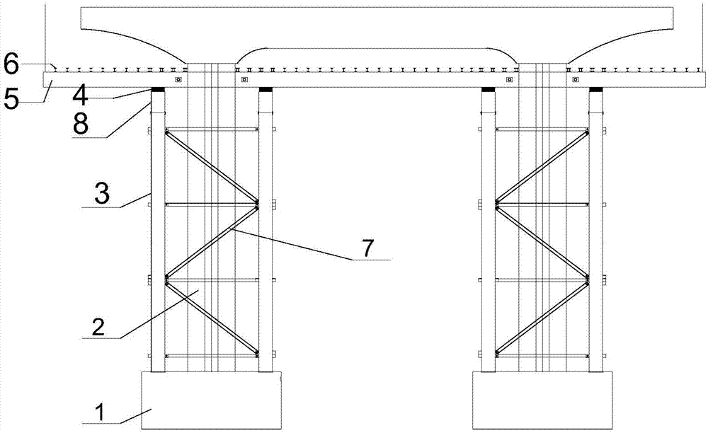 一种盖梁下钢管立柱支架结构的制作方法