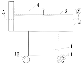 一种可伸缩移动病床的制作方法