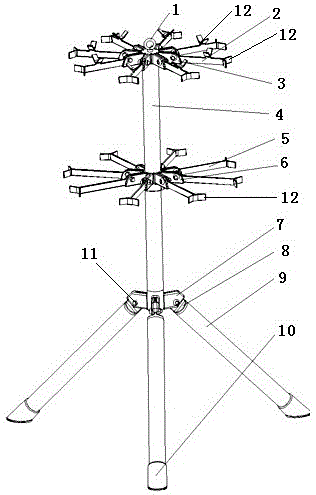 多挂靠折叠式乐器挂架的制作方法