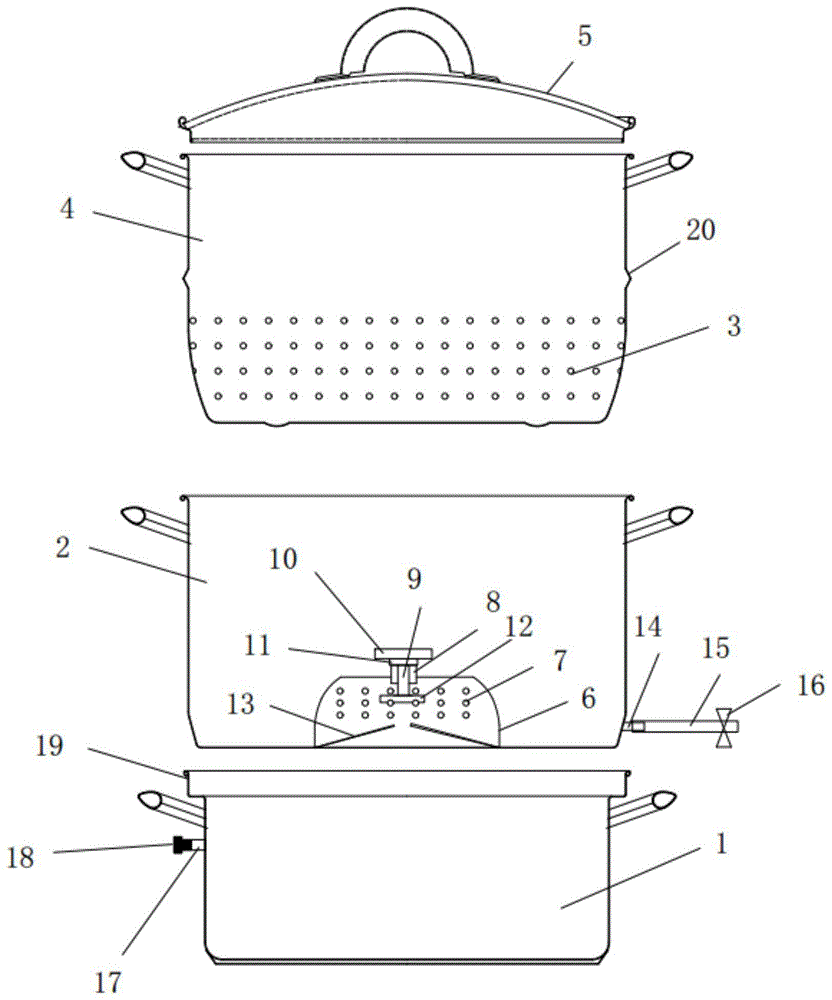 一种防滴漏受热均匀的不锈钢多层煲的制作方法