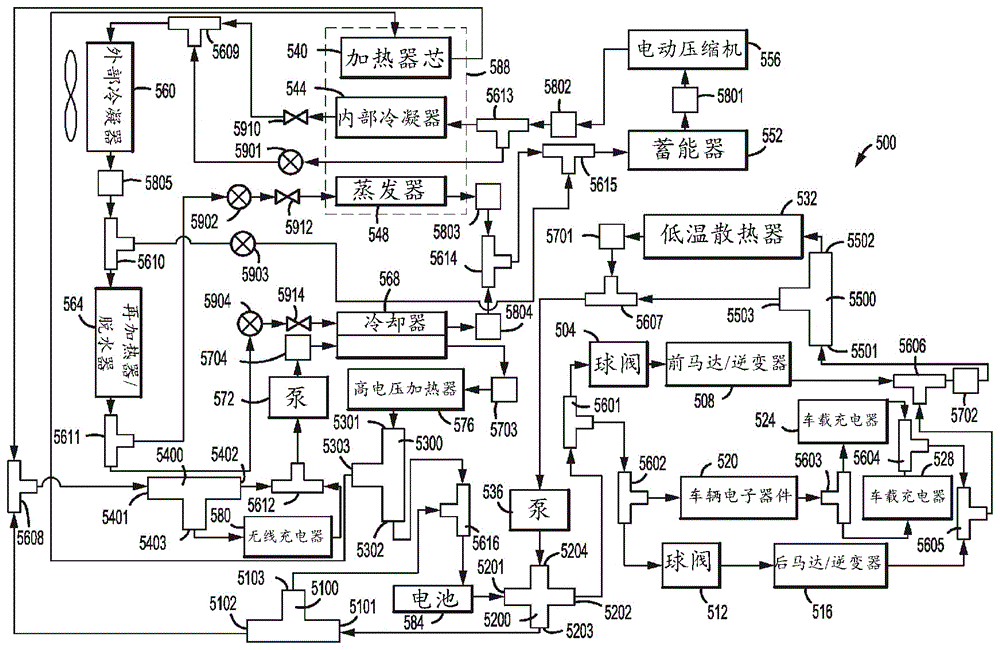 制冷剂和冷却剂级联回路的热系统拓扑的制作方法