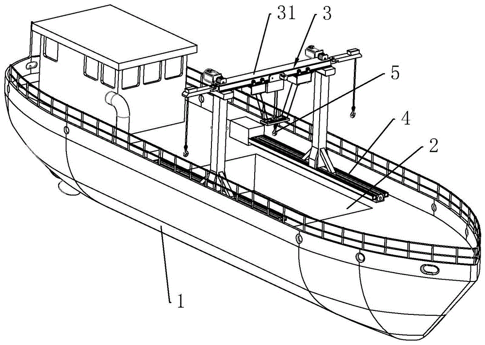运输船的摆臂式两用龙门吊的制作方法