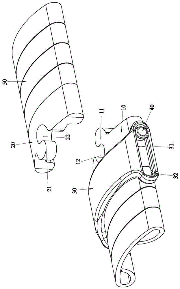 一种拉轨盖压式手镯搭扣的制作方法