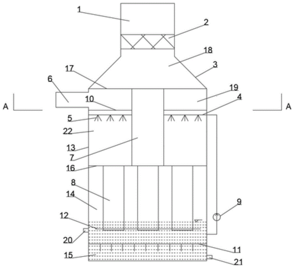一种布风板结构的喷淋散射塔的制作方法