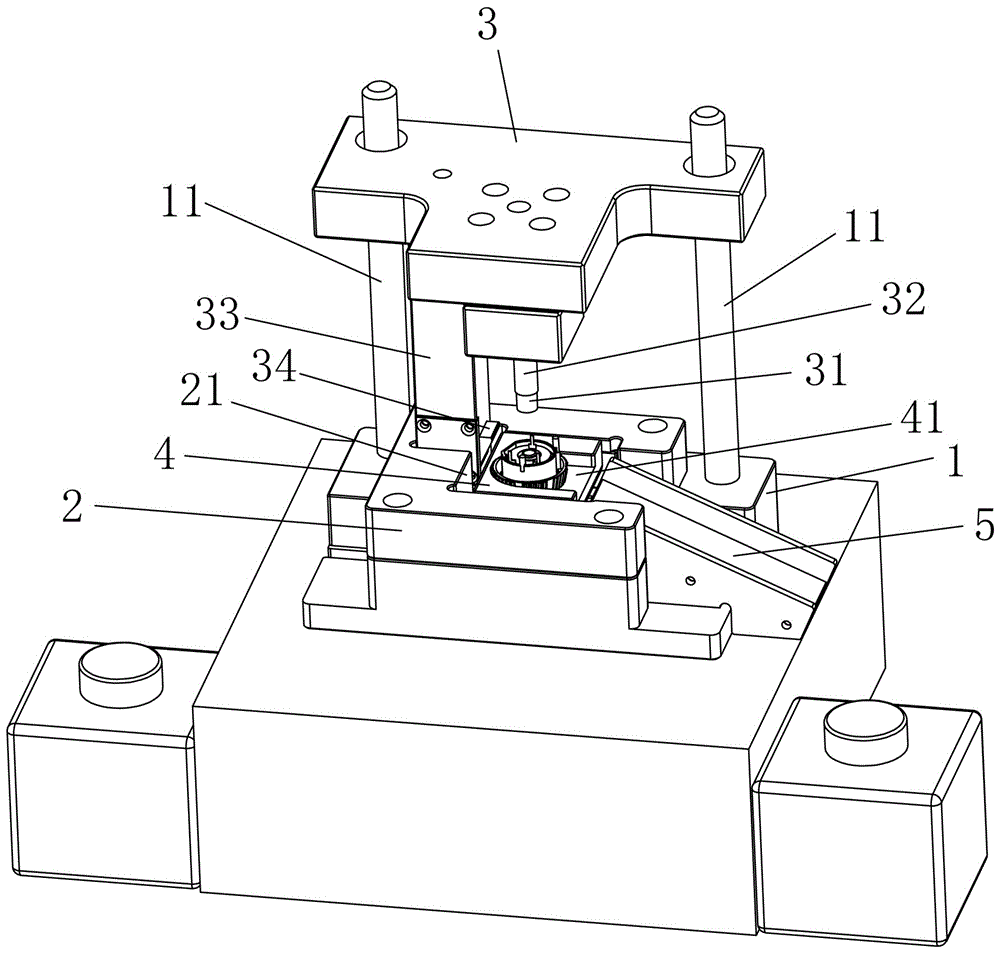 旋钮胶柱铆压模治具的制作方法