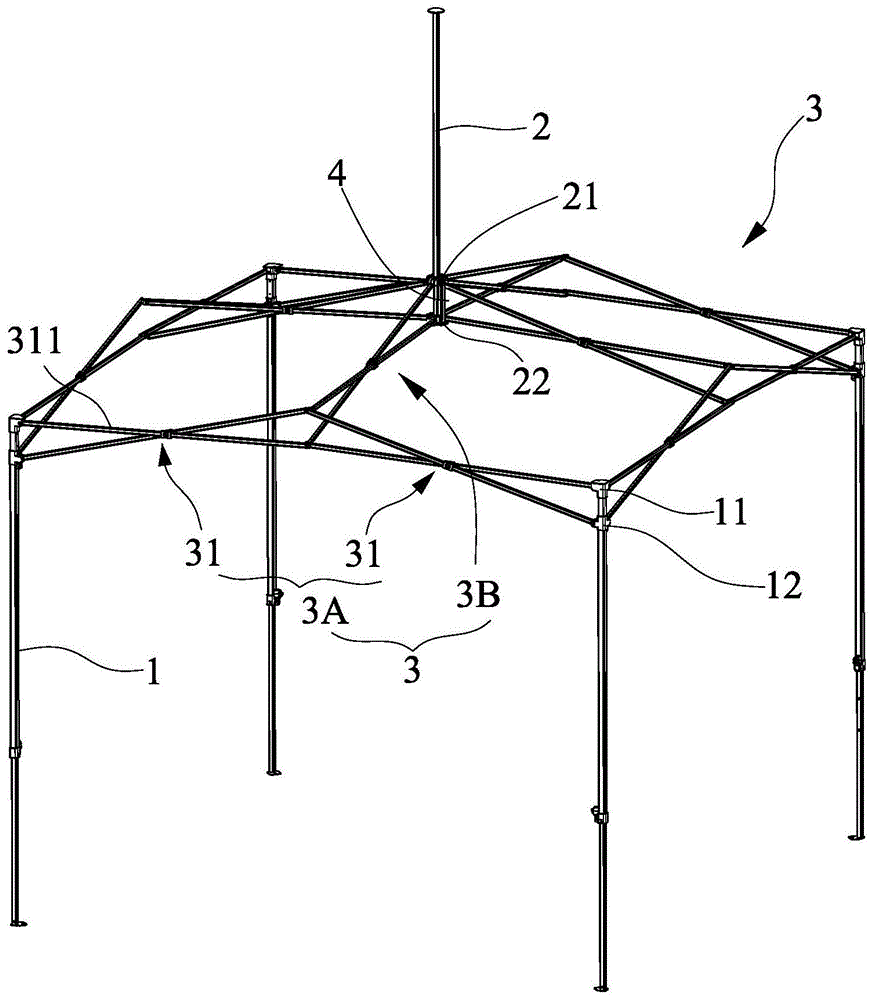 一种高顶帐篷架杆的加固结构的制作方法